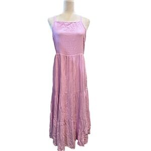Old Navy Pink Maxi Dress‎ Adjustable Straps Smocked Sundress Casual Summer